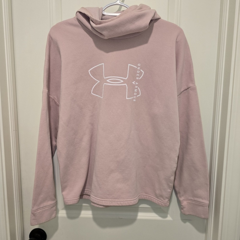 Under‎ Armour Women's Rival Fleece Big Logo Hoodie Pink Medium Loose Fit